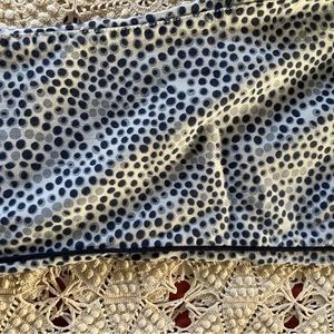 Navy and gray polka dot jeans